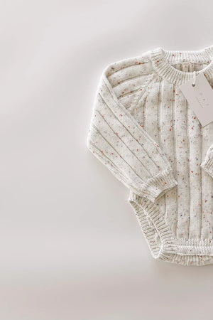 Wide Knit Ribbed Onesie - sprinkle