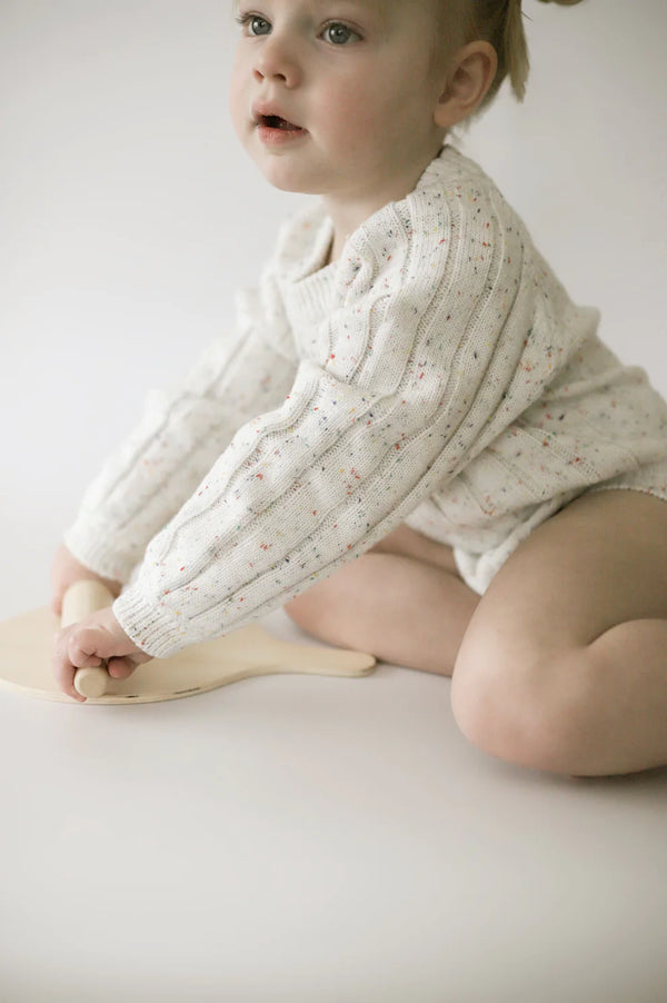 Wide Knit Ribbed Onesie - sprinkle