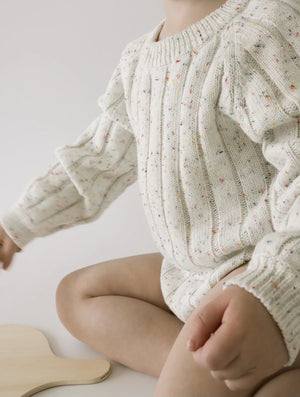 Wide Knit Ribbed Onesie - sprinkle