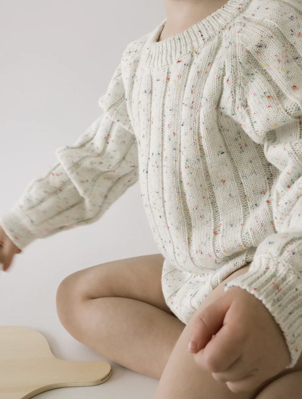 Wide Knit Ribbed Onesie - sprinkle
