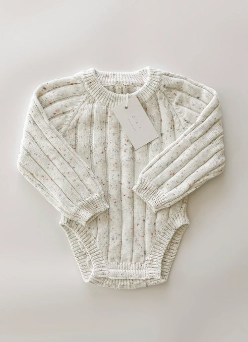 Wide Knit Ribbed Onesie - sprinkle
