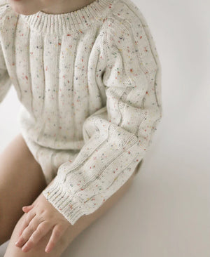 Wide Knit Ribbed Onesie - sprinkle