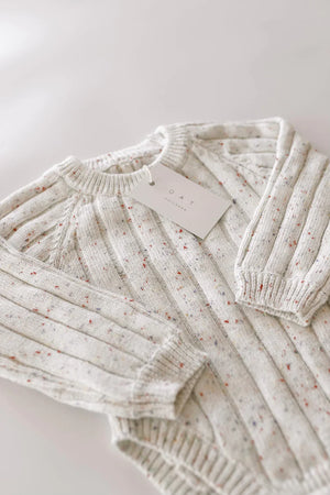 Wide Knit Ribbed Onesie - sprinkle