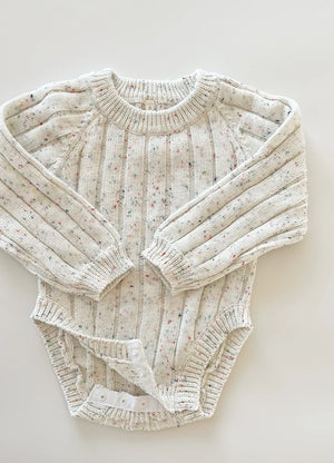 Wide Knit Ribbed Onesie - sprinkle