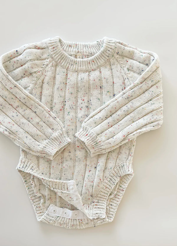 Wide Knit Ribbed Onesie - sprinkle