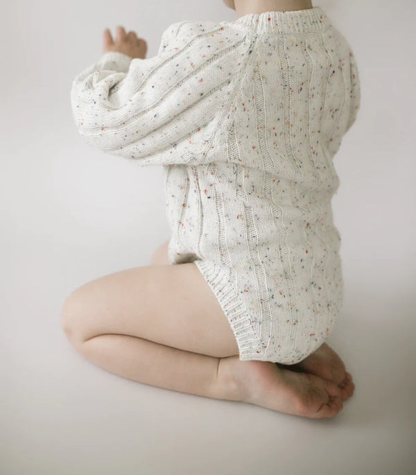 Wide Knit Ribbed Onesie - sprinkle
