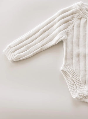 Wide Knit Ribbed Onesie - dove