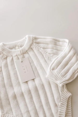 Wide Knit Ribbed Onesie - dove