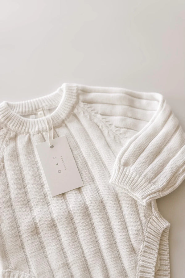 Wide Knit Ribbed Onesie - dove